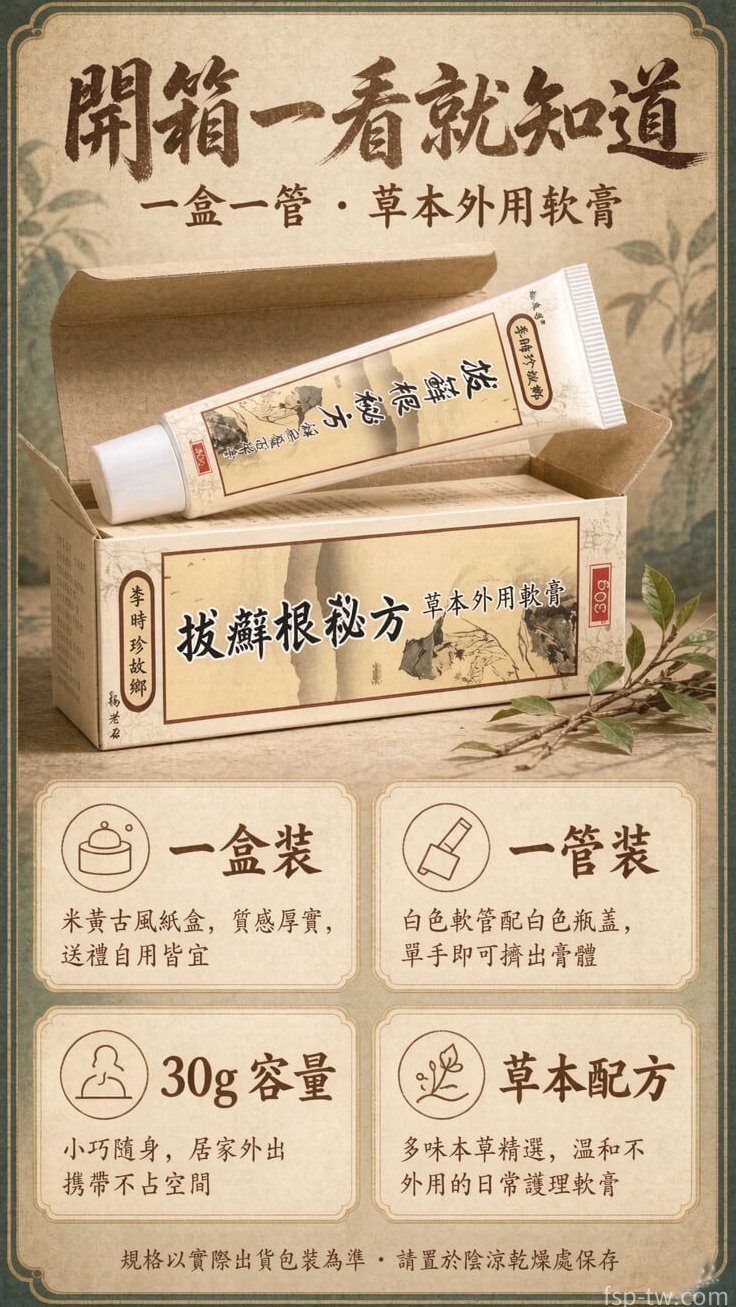 李時珍故鄉拔蘚根秘方蘚無憂百草膏 - 四步用法